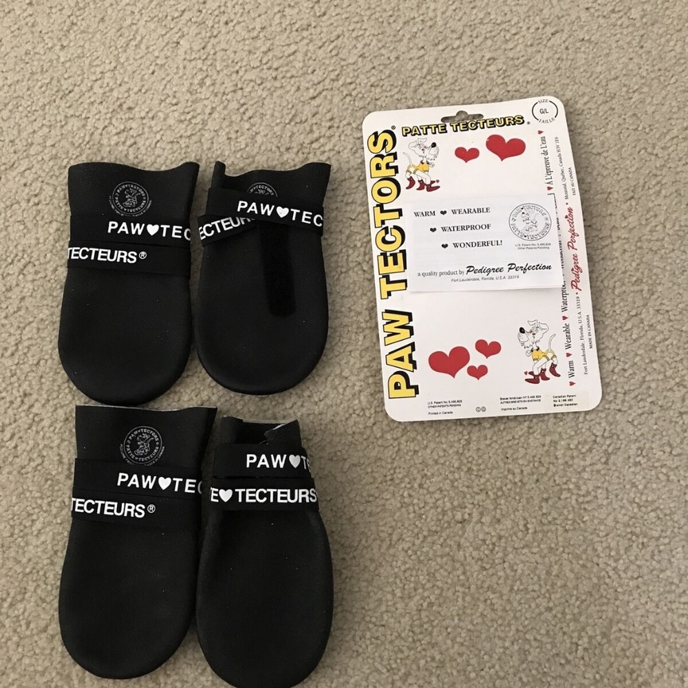 Brevet American Dog Paw Protectors - Black, size Large